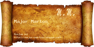 Major Martos névjegykártya